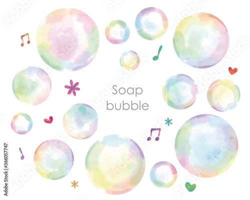 水彩風シャボン玉と装飾セット Stock Vector Adobe Stock 水彩風シャボン玉と装飾セット Stock Vector Adobe Stock