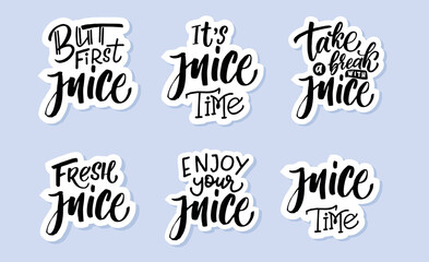 Wall Mural - Set hand drawn quotes juice.