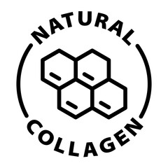 Wall Mural - natural collagen outline black vector icon