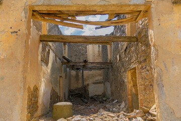 Poster - Low angle shot of the ruins of an old building captured during the daytime