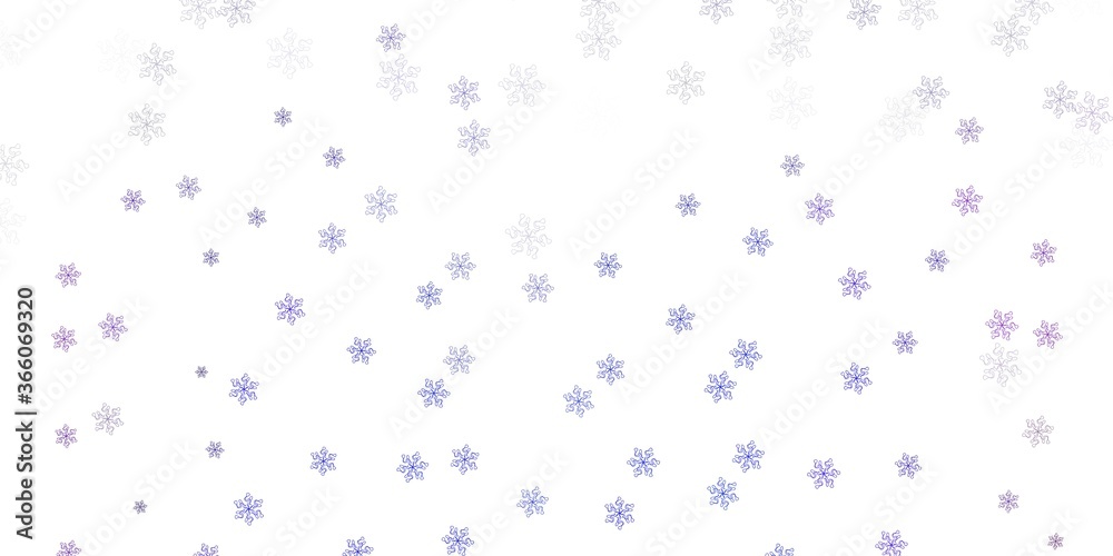Light pink, blue vector natural backdrop with flowers.