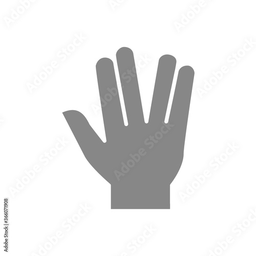 Fotomural Salute gray icon. Live long and prosper gesture symbol