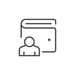 Sticker - Wallet user line outline icon