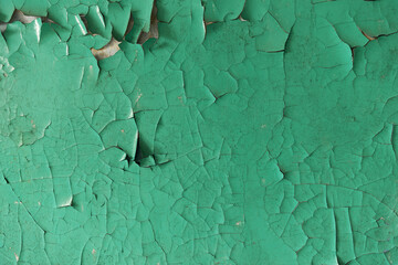 Sticker - stone wall with old peeling green paint.