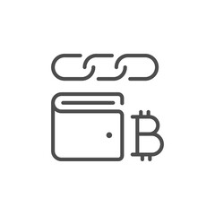 Wall Mural - Cryptocurrency wallet line outline icon