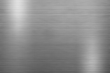 Poster - silver metal texture of brushed stainless steel plate with the reflection of light.