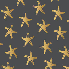 Wall Mural - golden starfish background- vector illustration