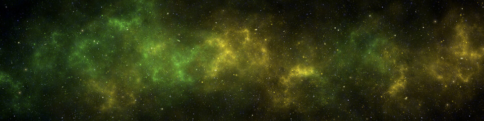 Wall Mural - nebula and stars in night sky web banner. space background.