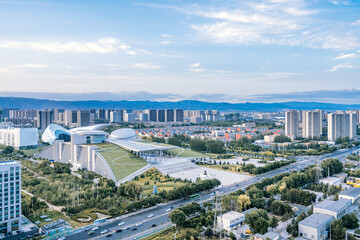 Poster - The architectural scenery of the Inner Mongolia Museum in Hohhot, Inner Mongolia, China