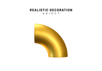 Poster - 3d objects realistic metallic gold color. geometric elements isolated on white background. geometry 