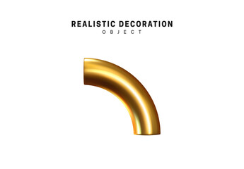 Poster - 3d objects realistic metallic gold color. geometric elements isolated on white background. geometry 