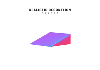 Poster - sharp conical pyramidal shape geometric elements Realistic shape 3d objects with gradient holographic color of hologram. isolated on white background. vector illustration