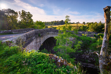 Wall Mural - stanhope road bridge above river wear, stanhope is a small market town in county durham situated on 