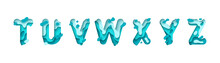 Paper Cut Letter T, U, V, W, X, Y, Z. Design 3d Sign Isolated On White Background. Alphabet Font Of Melting Liquid. Vector Illustration