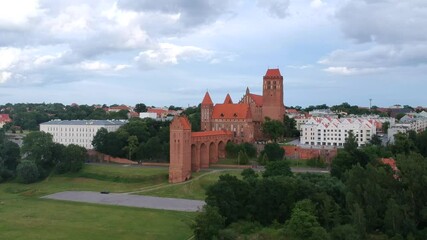 Wall Mural - The Kwidzyn castle and cathedral at sunset, Poland