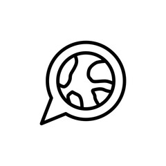 Poster - Language, Earth, bubble icon. Simple line, outline vector elements of knowledge icons for ui and ux, website or mobile application