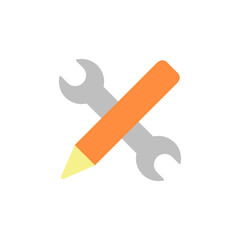 Poster - Engineering, tool, pen icon. Simple color vector elements of knowledge icons for ui and ux, website or mobile application