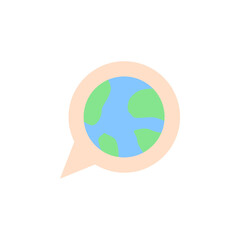 Poster - Language, Earth, bubble icon. Simple color vector elements of knowledge icons for ui and ux, website or mobile application