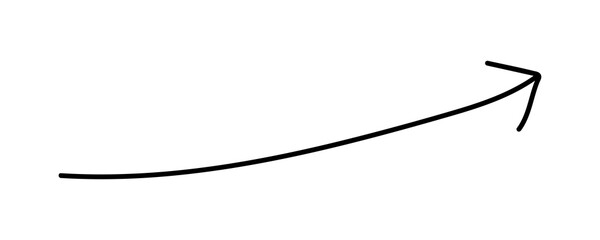 Poster - Simple Arrow Icon. Right Arrow Line in Hand Drawn Style isolated on White Background. Flat Vector Icon Design Template Element