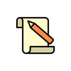 Poster - Diploma, pen icon. Simple color with outline vector elements of knowledge icons for ui and ux, website or mobile application