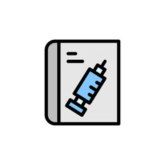 Poster - Book, injection icon. Simple color with outline vector elements of knowledge icons for ui and ux, website or mobile application