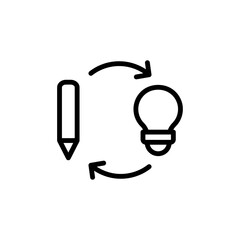 Poster - Pen, bulb, innovation icon. Simple line, outline vector elements of innovations icons for ui and ux, website or mobile application