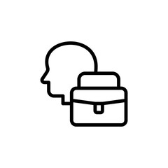 Poster - Business intelligence, brain, portfolio icon. Simple line, outline vector elements of innovations icons for ui and ux, website or mobile application