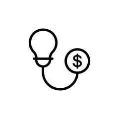 Poster - Creativity, bulb, coin, dollar icon. Simple line, outline vector elements of innovations icons for ui and ux, website or mobile application