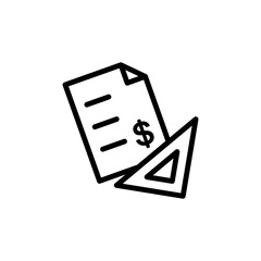 Poster - Finance, paper, ruler, dollar icon. Simple line, outline vector elements of innovations icons for ui and ux, website or mobile application