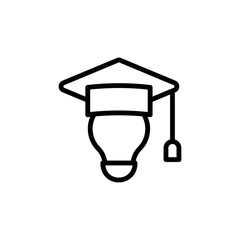 Graduation hat, bulb, innovation icon. Simple line, outline vector elements of innovations icons for ui and ux, website or mobile application