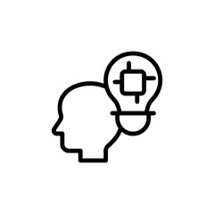 Poster - Intelligence, head, chip, bulb icon. Simple line, outline vector elements of innovations icons for ui and ux, website or mobile application