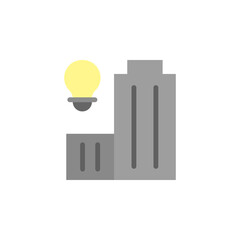 Poster - Innovation center, building, bulb icon. Simple color vector elements of innovations icons for ui and ux, website or mobile application