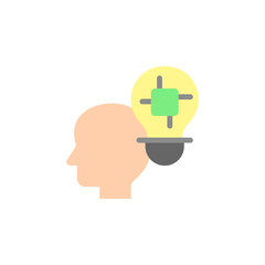 Poster - Intelligence, head, chip, bulb icon. Simple color vector elements of innovations icons for ui and ux, website or mobile application