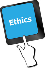 Poster - ethics concept on the modern computer keyboard key