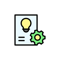 Poster - Project, paper, bulb icon. Simple color with outline vector elements of innovations icons for ui and ux, website or mobile application