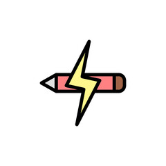 Poster - Pen, power, innovation icon. Simple color with outline vector elements of innovations icons for ui and ux, website or mobile application