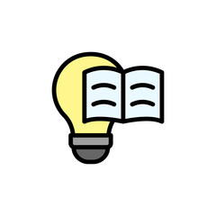 Poster - Idea, book, innovation icon. Simple color with outline vector elements of innovations icons for ui and ux, website or mobile application