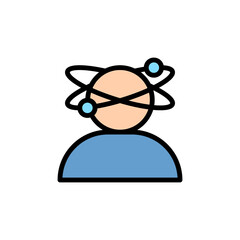 Poster - genius, atoms, human icon. simple color with outline vector elements of innovations icons for ui and
