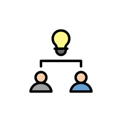 Poster - Collaborative, men, bulb icon. Simple color with outline vector elements of innovations icons for ui and ux, website or mobile application