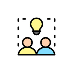 Poster - Team, bulb, innovation icon. Simple color with outline vector elements of innovations icons for ui and ux, website or mobile application