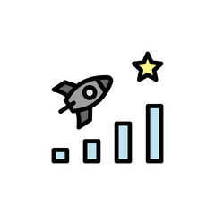 Poster - Development, rocket, analytics icon. Simple color with outline vector elements of innovations icons for ui and ux, website or mobile application