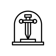Poster - Sword, museum icon. Simple line, outline vector elements of historical things icons for ui and ux, website or mobile application
