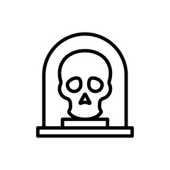 Poster - Skull, museum icon. Simple line, outline vector elements of historical things icons for ui and ux, website or mobile application