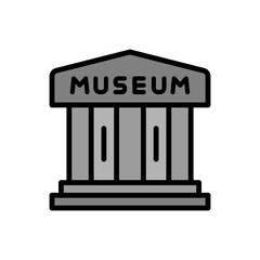 Aufkleber - Museum, building icon. Simple color with outline vector elements of historical things icons for ui and ux, website or mobile application