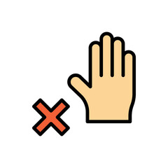 Aufkleber - No touch, hand, museum icon. Simple color with outline vector elements of historical things icons for ui and ux, website or mobile application