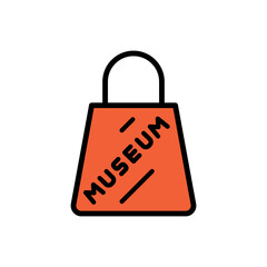 Fototapete - Shopping bag, museum icon. Simple color with outline vector elements of historical things icons for ui and ux, website or mobile application