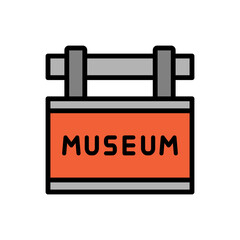 Aufkleber - Sign, museum icon. Simple color with outline vector elements of historical things icons for ui and ux, website or mobile application