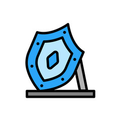 Poster - Shield, museum icon. Simple color with outline vector elements of historical things icons for ui and ux, website or mobile application