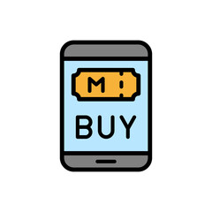 Aufkleber - Smartphone, buy ticket, museum icon. Simple color with outline vector elements of historical things icons for ui and ux, website or mobile application