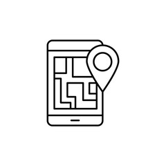 Aufkleber - Smartphone, location, map icon. Simple line, outline vector elements of tourism for ui and ux, website or mobile application